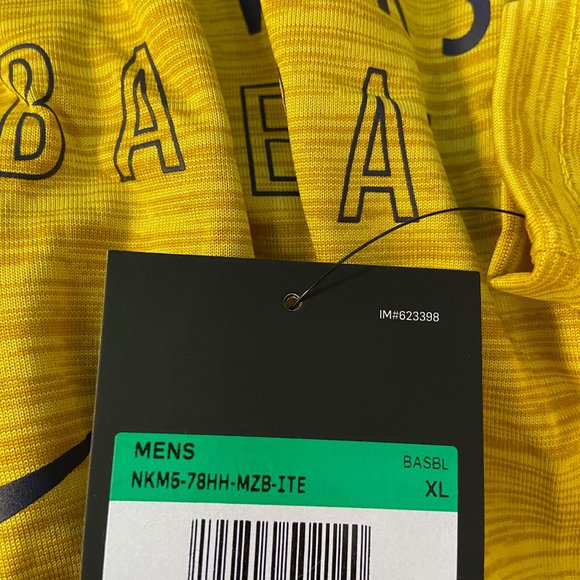 Nike Milwaukee Brewers Authentic Collection Velocity Practice Shirt Gold Mens XL - Picture 7 of 8